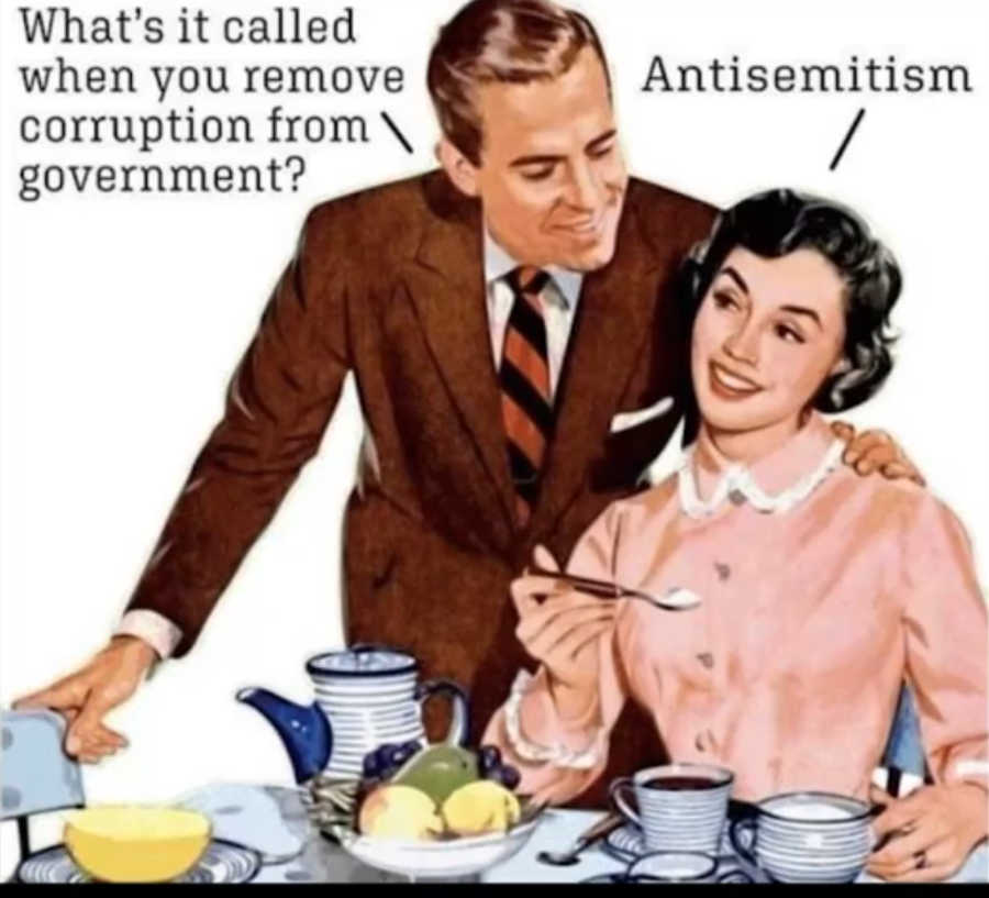What's it called when you remove corruption from government? ... Antisemitism
